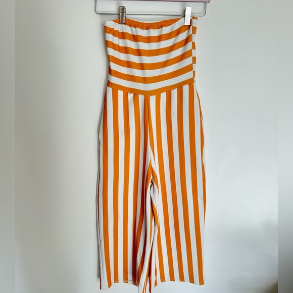 Pretty Little Thing Mustard Bandeau Jumpsuit - New without tags Size 8 (M) - Picture 2 of 7